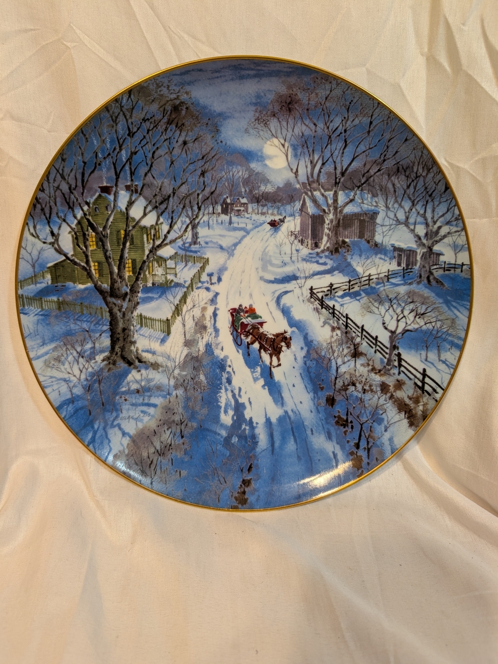 Land Of The Free 'A Holiday Sleigh Ride' Decorative Plate